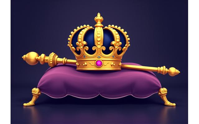 Crown and royal scepter