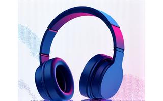 Headphones and music notes